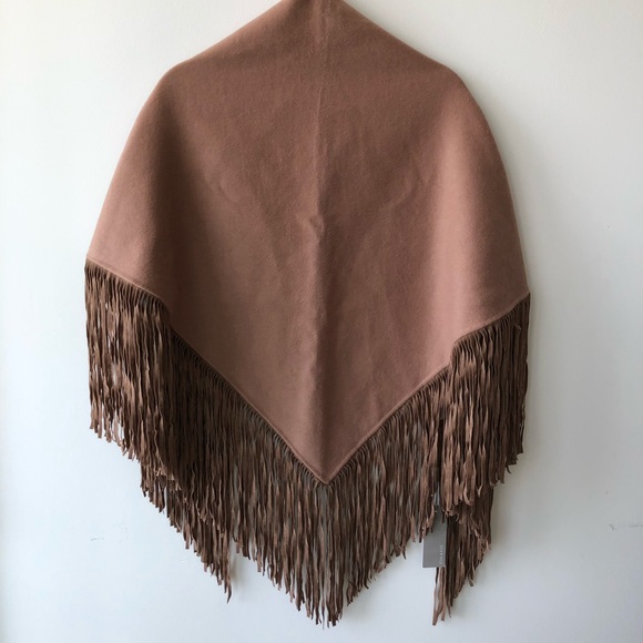 Soia & Kyo Brown Open Front Poncho With Frills - Picture 2 of 7